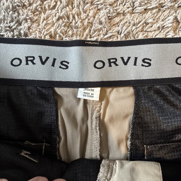 Orvis Pants Mens 36x30 Tan Tech Pant Stretch Water Repellent Hiking Outdoors - Picture 2 of 6